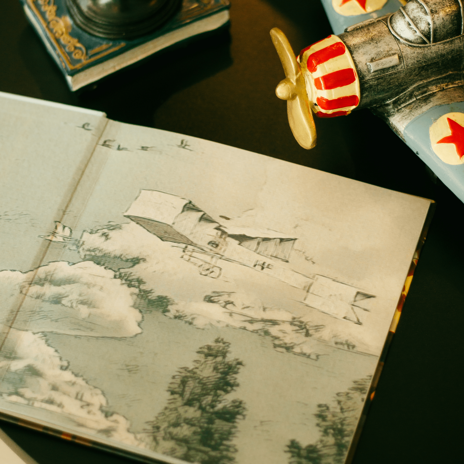 Ilustração interna - esboço do avião